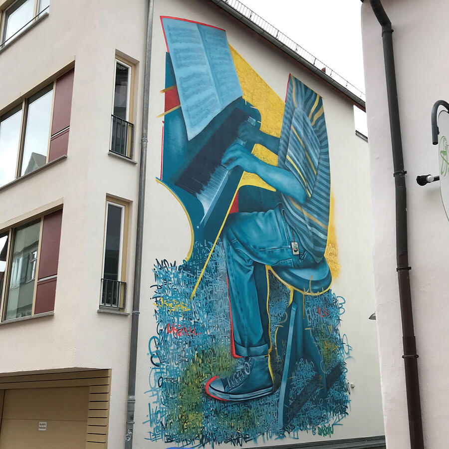 Bild vergrößern: Graffiti vom Streetartkünstler Daniel Schuster (Daschu) zu Justin Heinrich Knecht