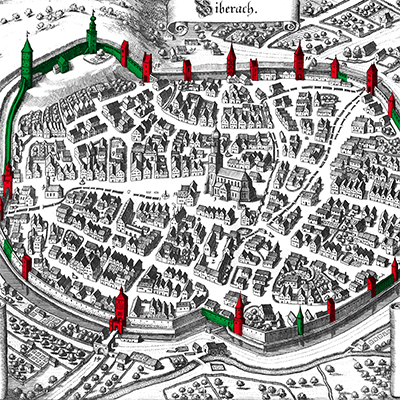 Bild vergrößern: Bild 1 - Merianstich - Biberach um 1643