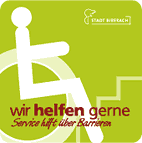 Bild vergrößern: Logo: Barrierefrei - Service hilft über Barrieren